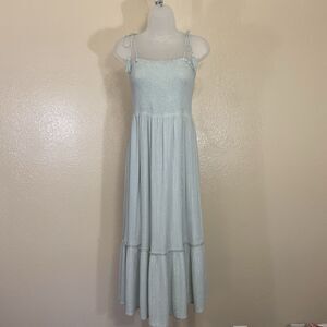 Lush Women's Sleeveless Smocked Tiered Maxi Dress Size M